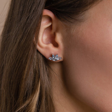 Oceanic Elegance: Aquamarine Marquise Studs