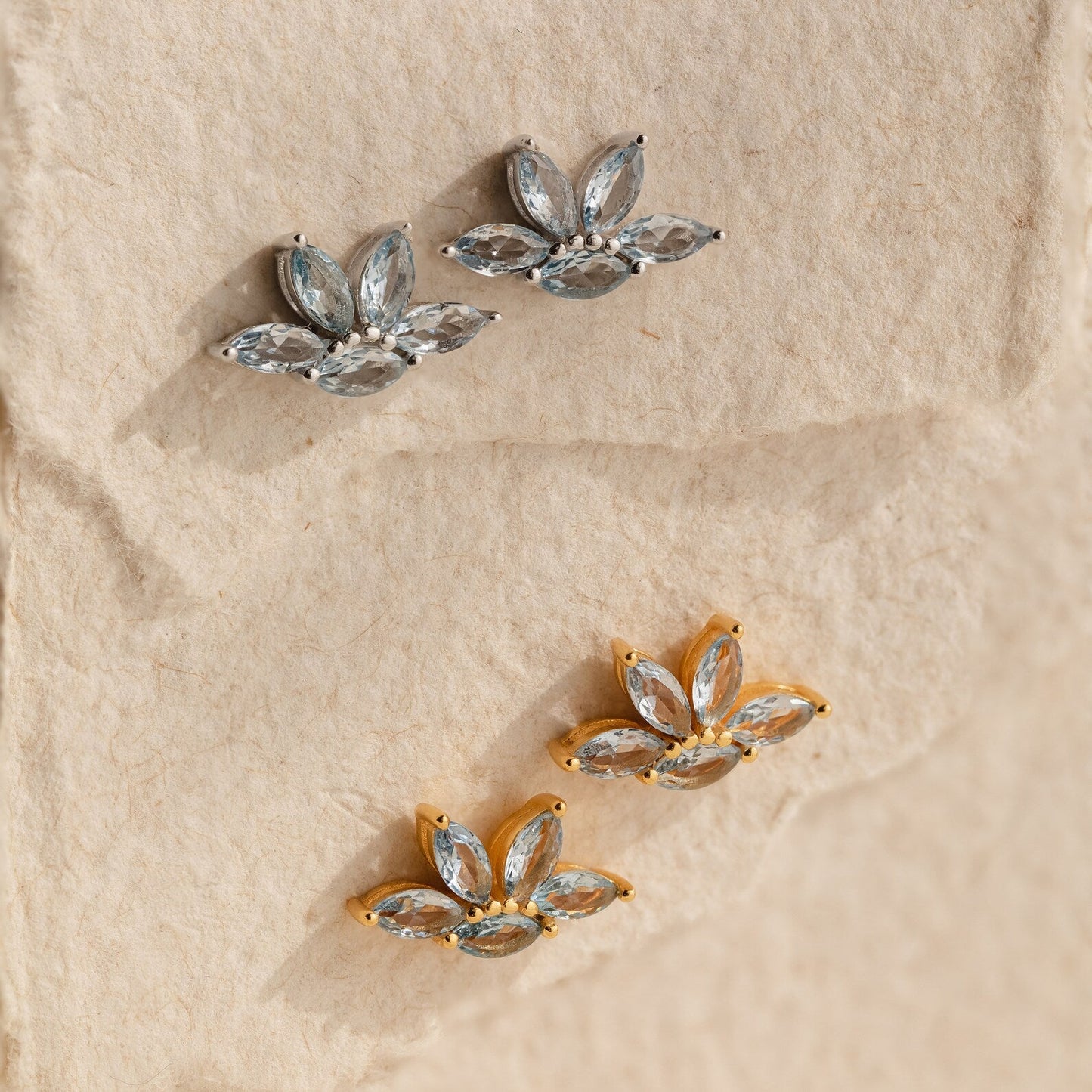 Oceanic Elegance: Aquamarine Marquise Studs