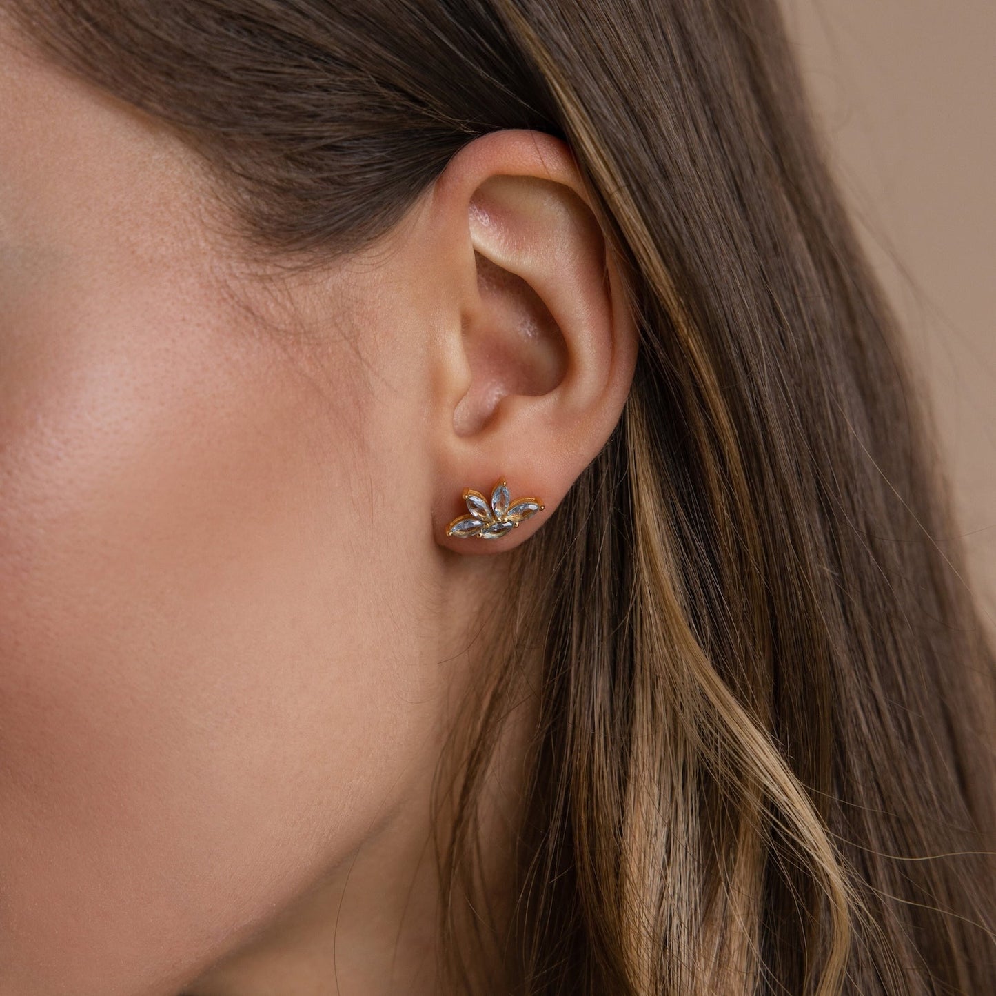 Oceanic Elegance: Aquamarine Marquise Studs
