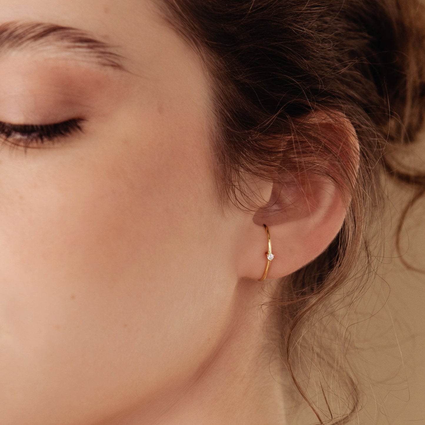 Arc Diamond Stud Earrings For Women/Girls