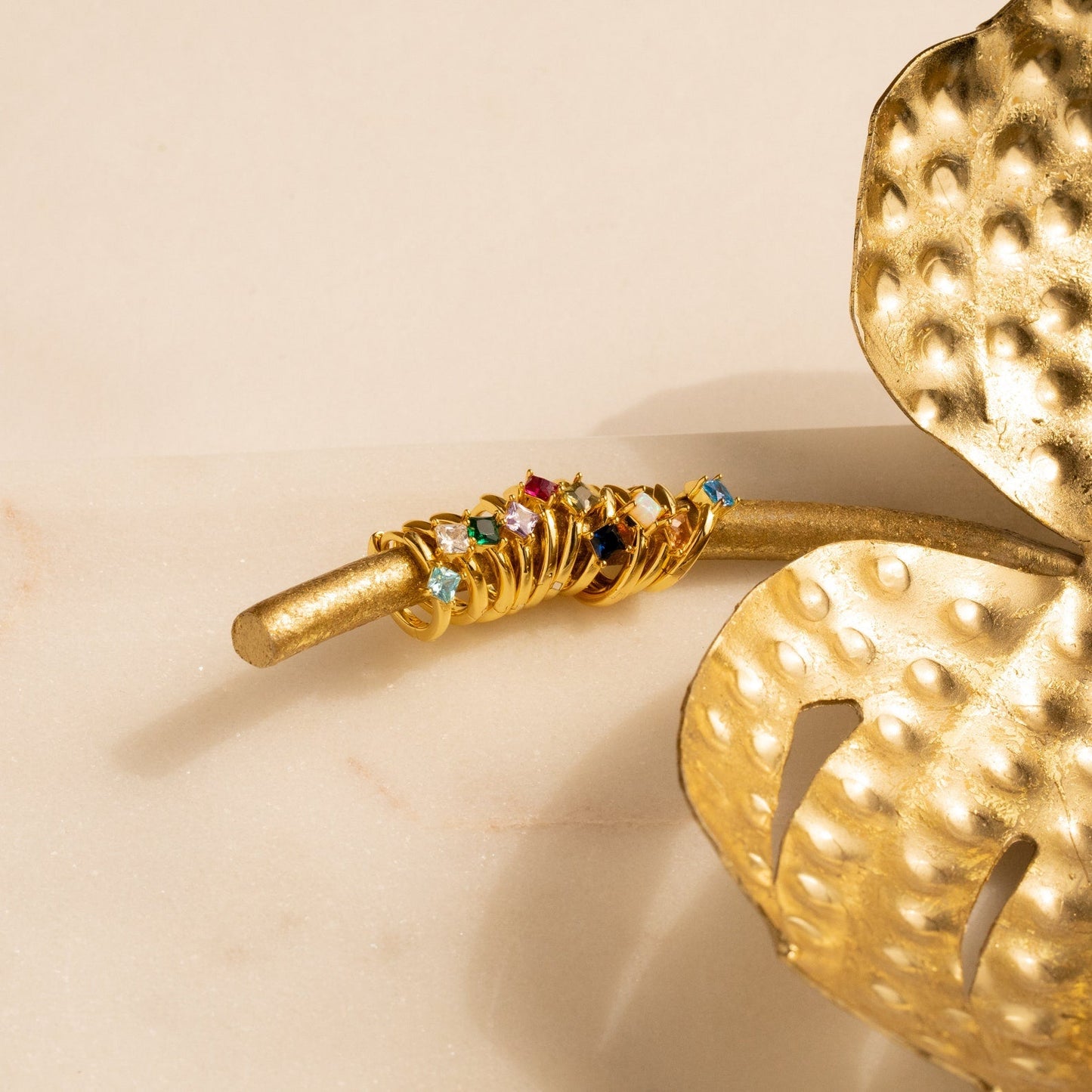 Personalized Elegance: Athena Birthstone Huggie Earrings