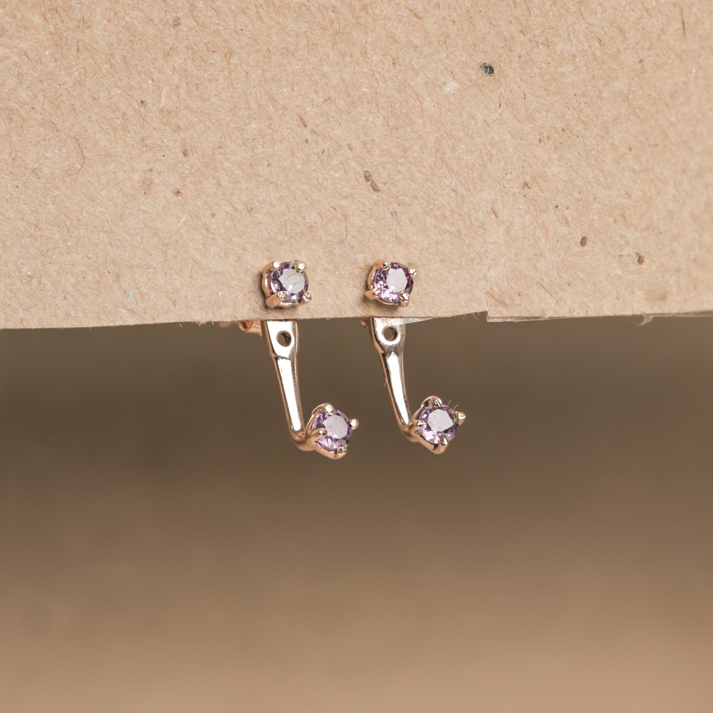 Amethyst Birthstone Ear Jackets sterling silver