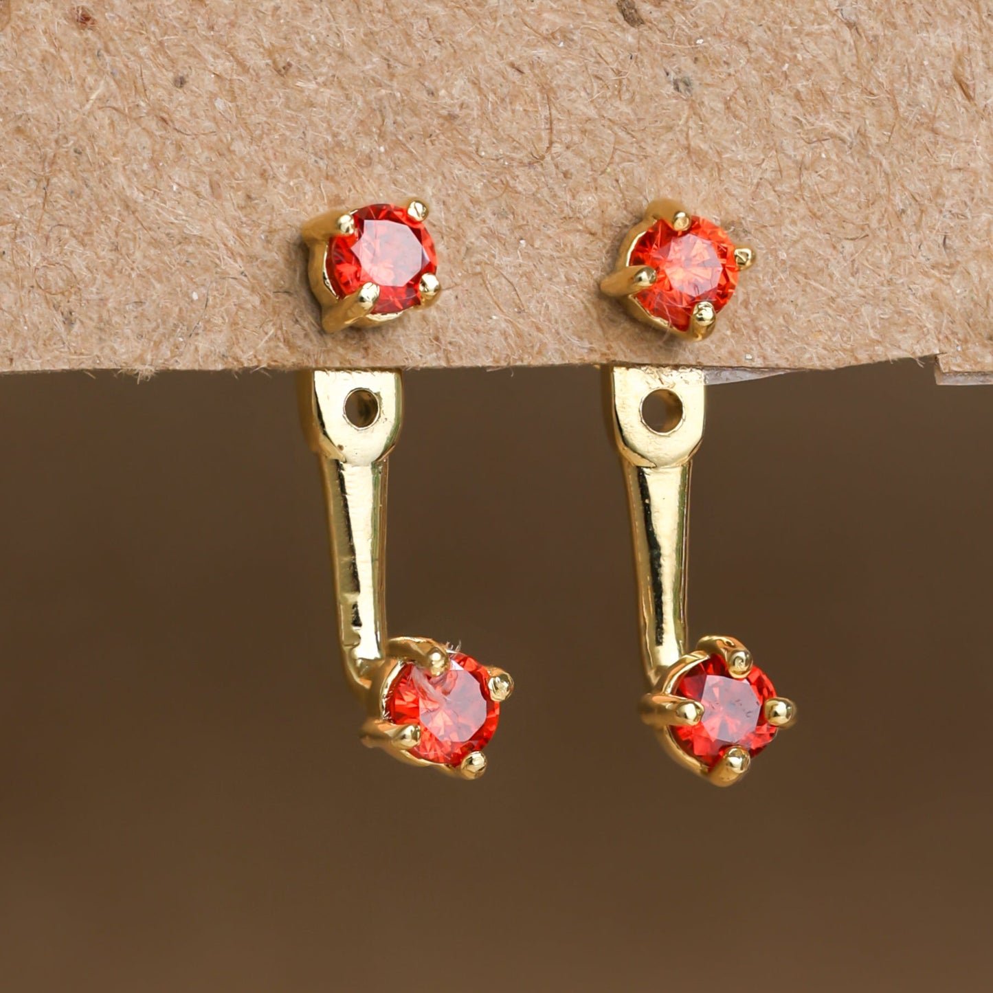 925 silver Birthstone Ear Jackets Gold Plated