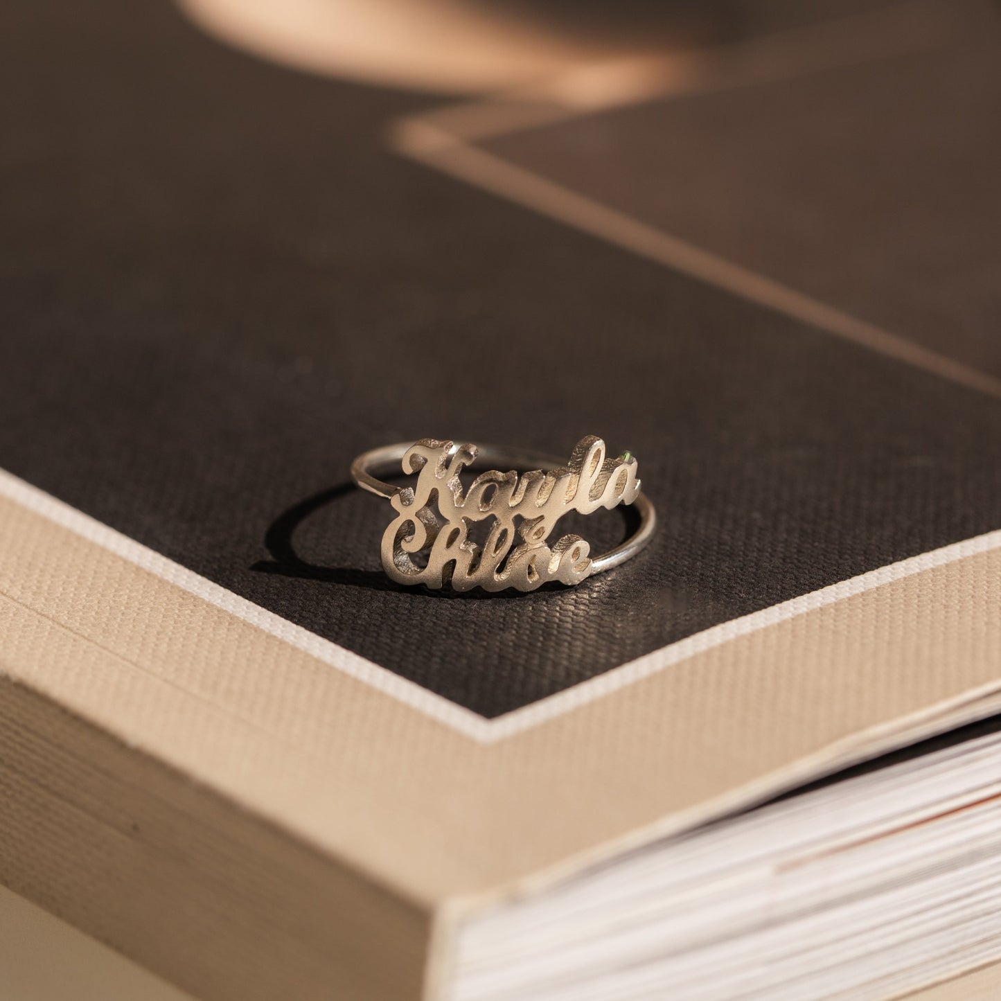 Carry Your Loved Ones Close with our London Duo Name Ring Sterling Silver