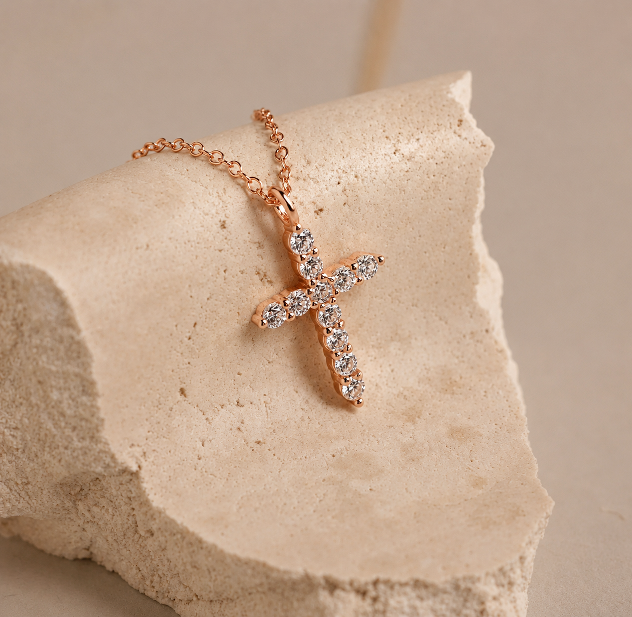 Pave Cross Necklace