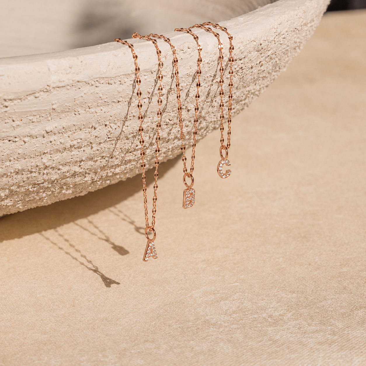 Dainty Pave Letter Necklace