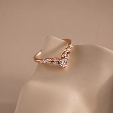 Blush Heart Cluster Ring