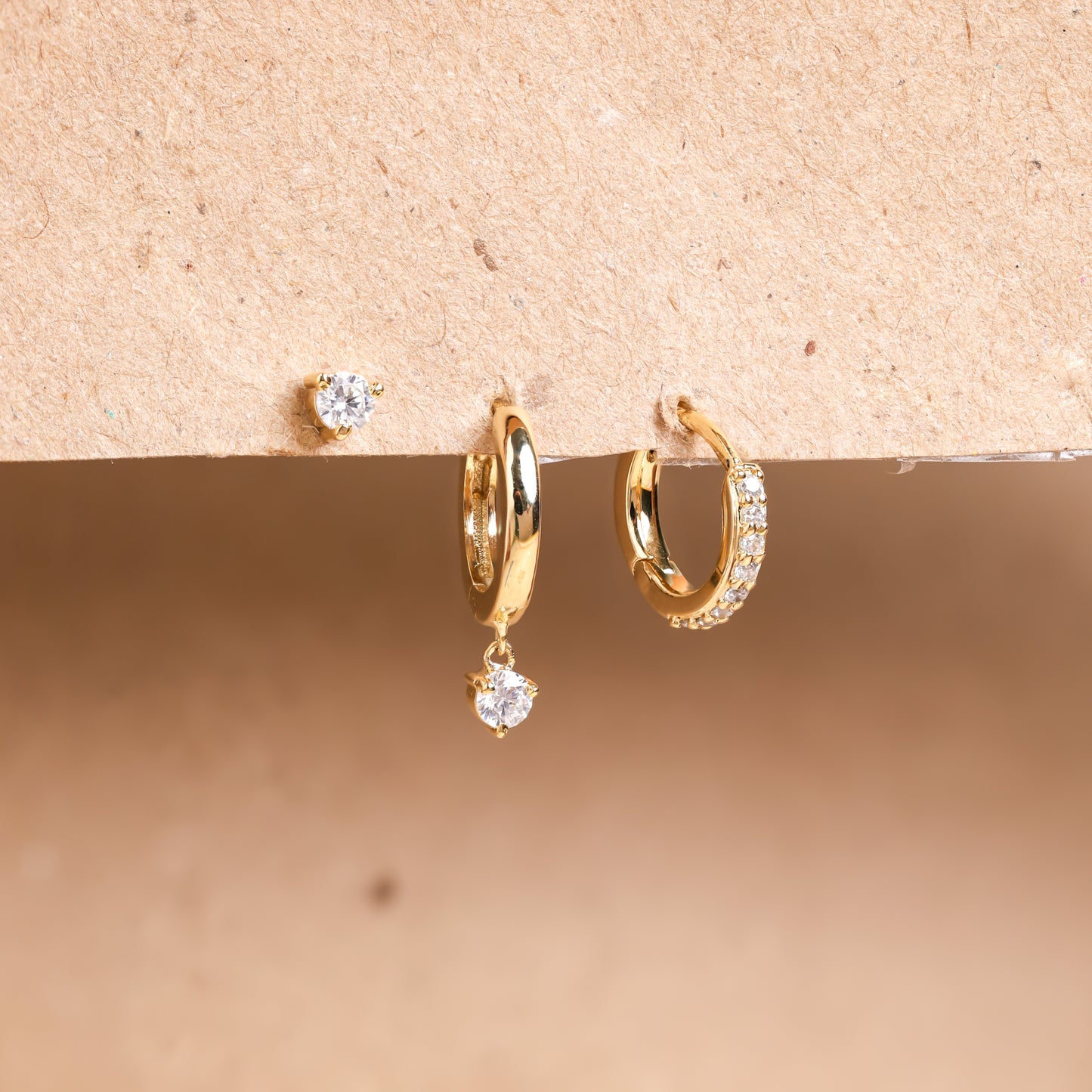 Classic CZ Diamond Earrings Set