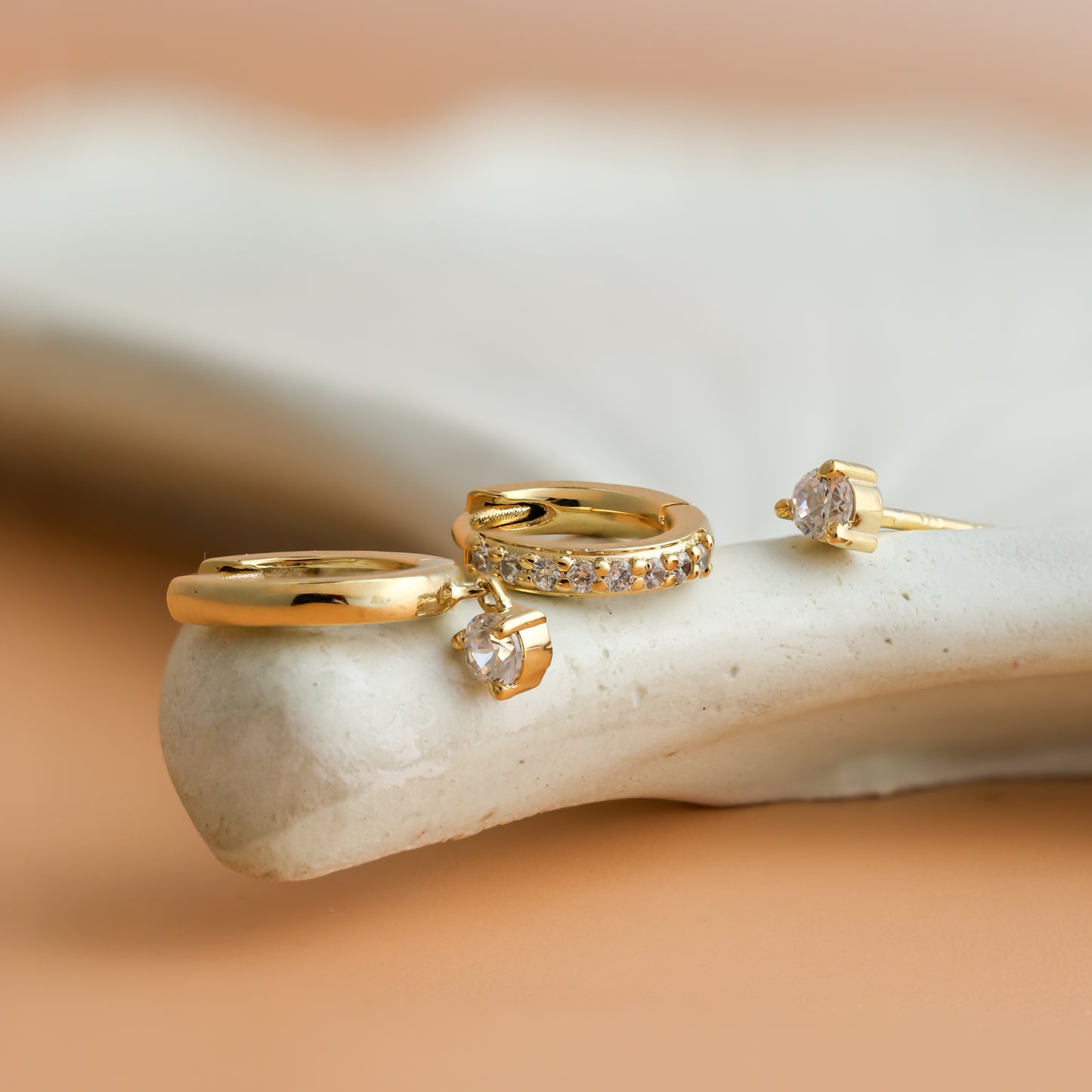Diamond Earrings Set 925 Silver