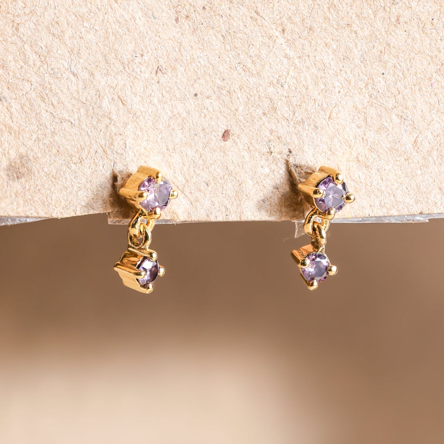 June Dainty Birthstone Drop Earrings
