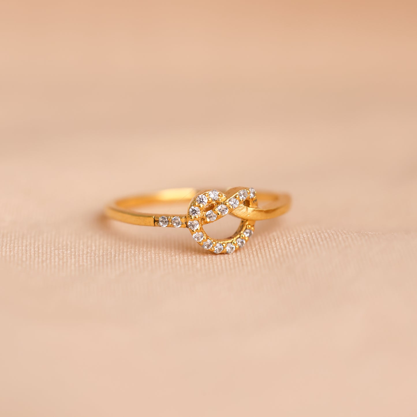 Eternal Love Diamond Heart Knot Ring For Women/Girls