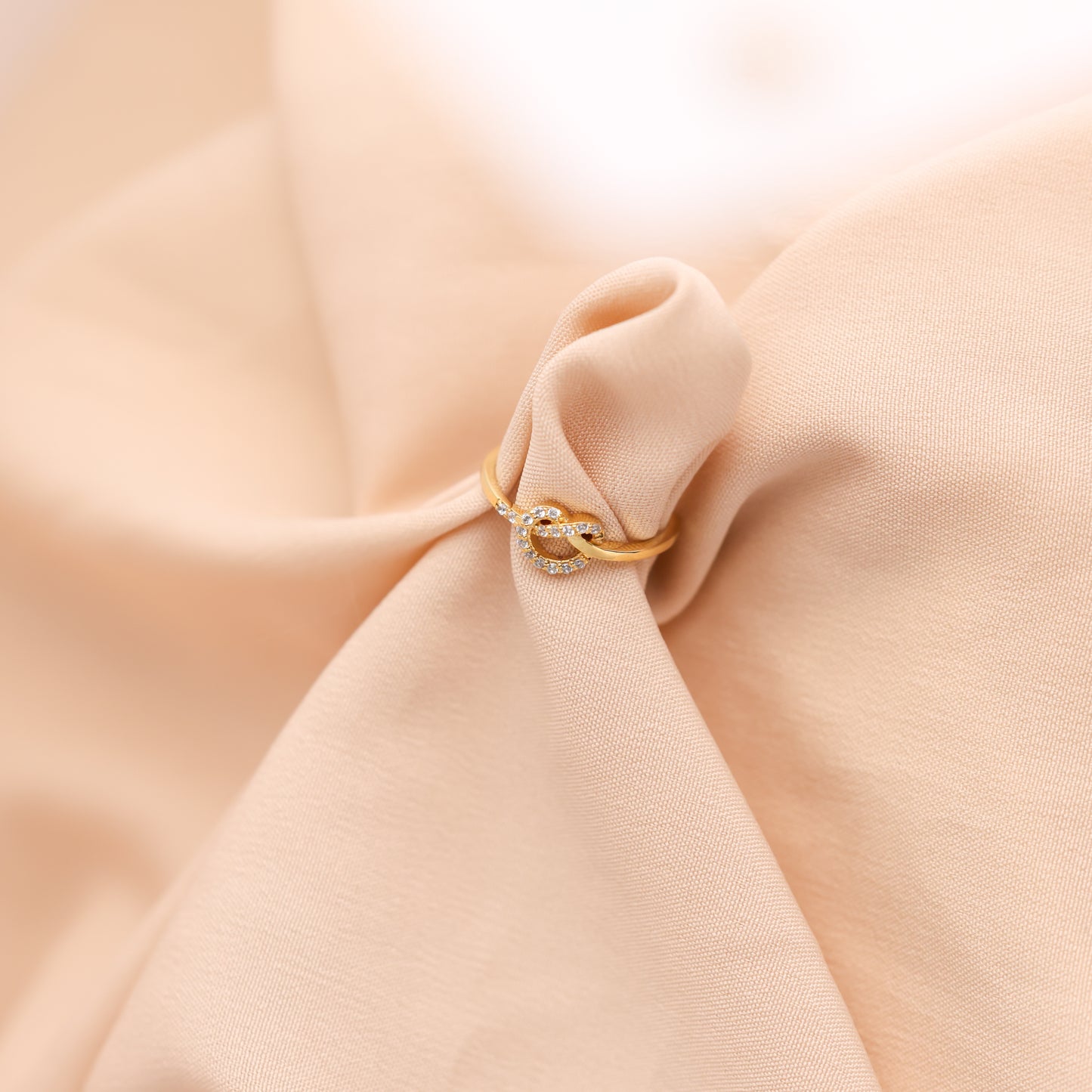 Lovely Eternal Love Diamond Heart Knot Ring For Women/Girls