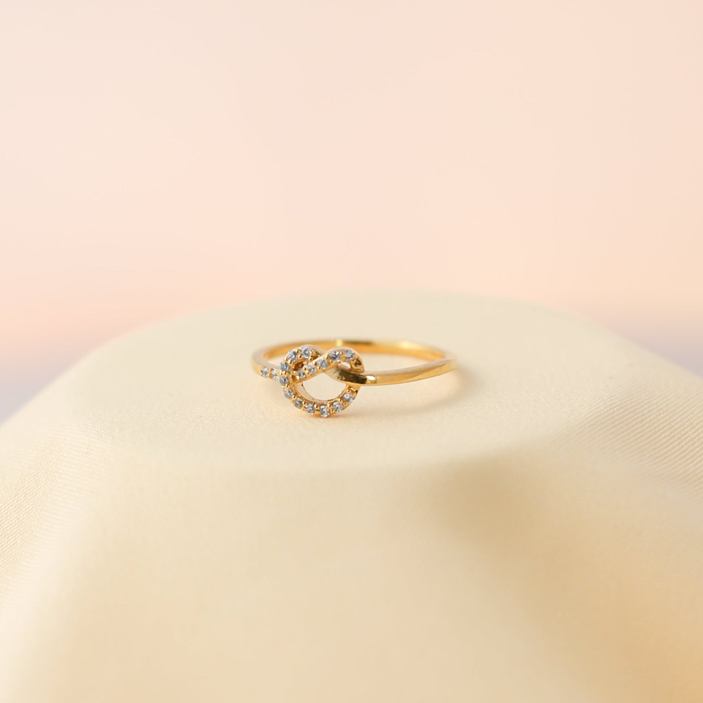 925 Silver Eternal Love Diamond Heart Knot Ring For Women/Girls