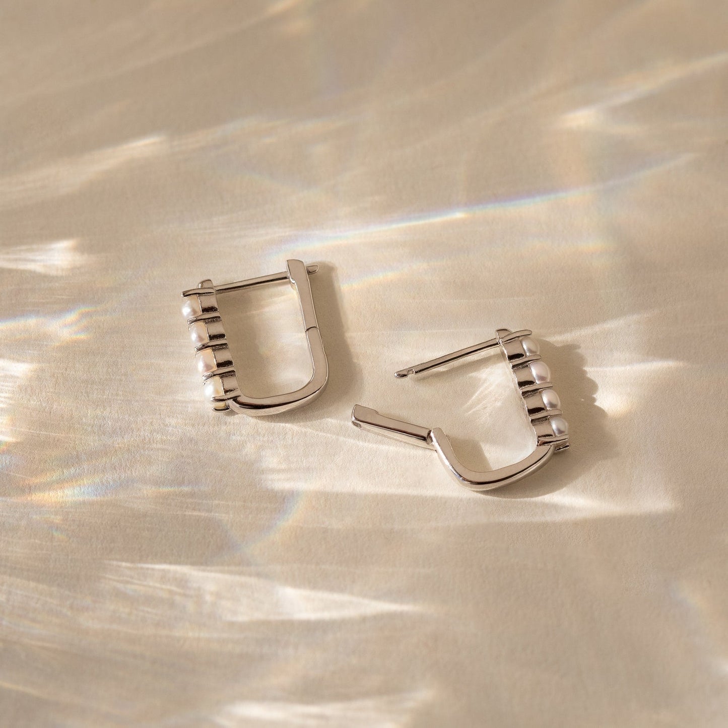 Elegant Simplicity: Freshwater Pearl Hoop Earrings Sterling Silver