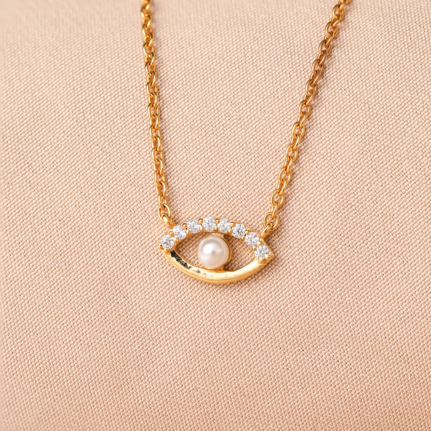 Guardian's Blessing Evil Eye Diamond Necklace Gold Plated For Women/Girls
