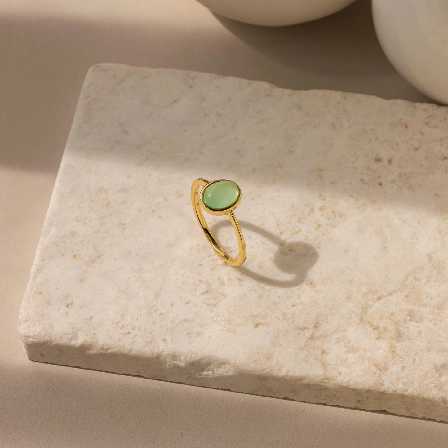 Jade Oval Ring Styled for a Chic and Elegant Look