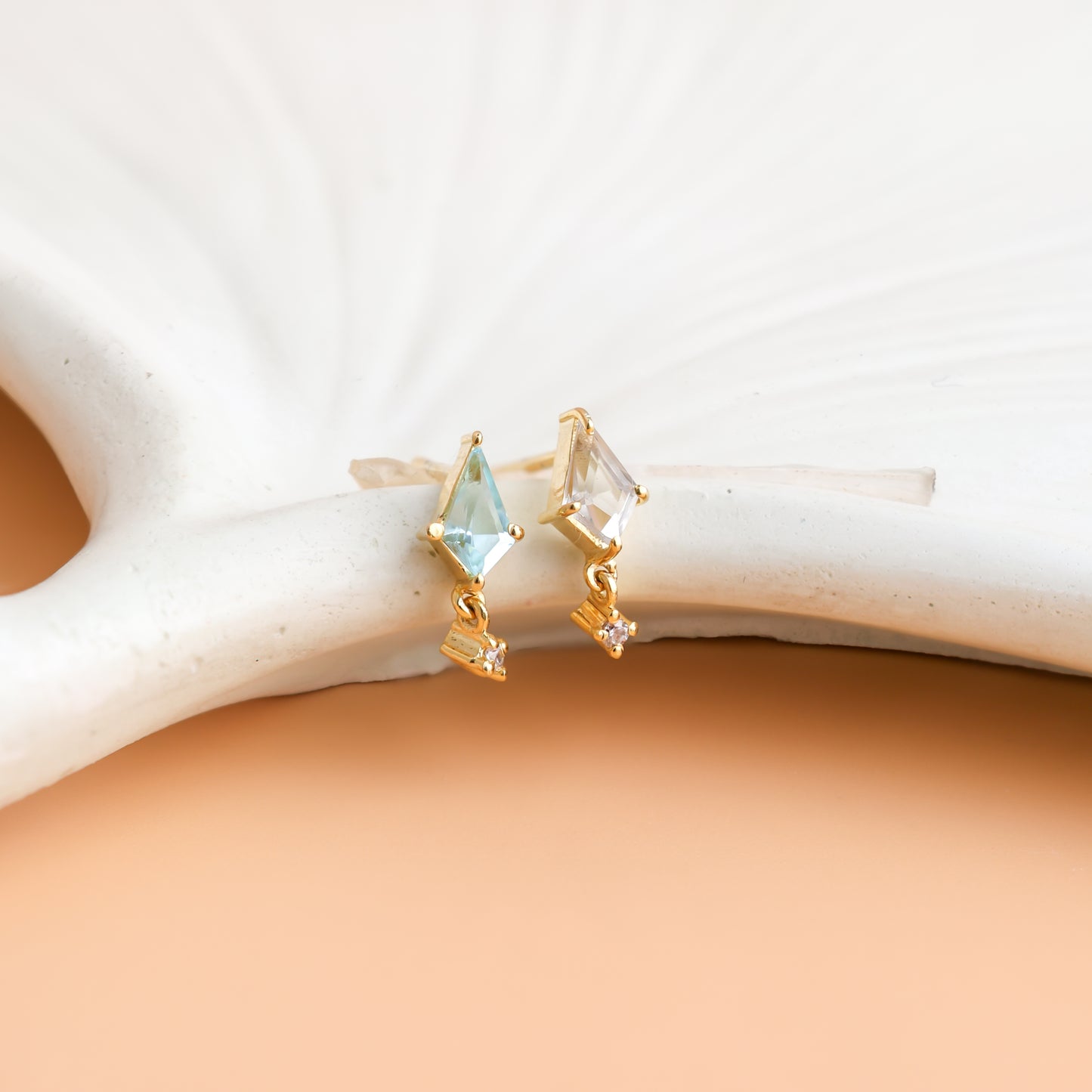 925 Silver Kite Gemstone Stud Earrings For Women/Girls