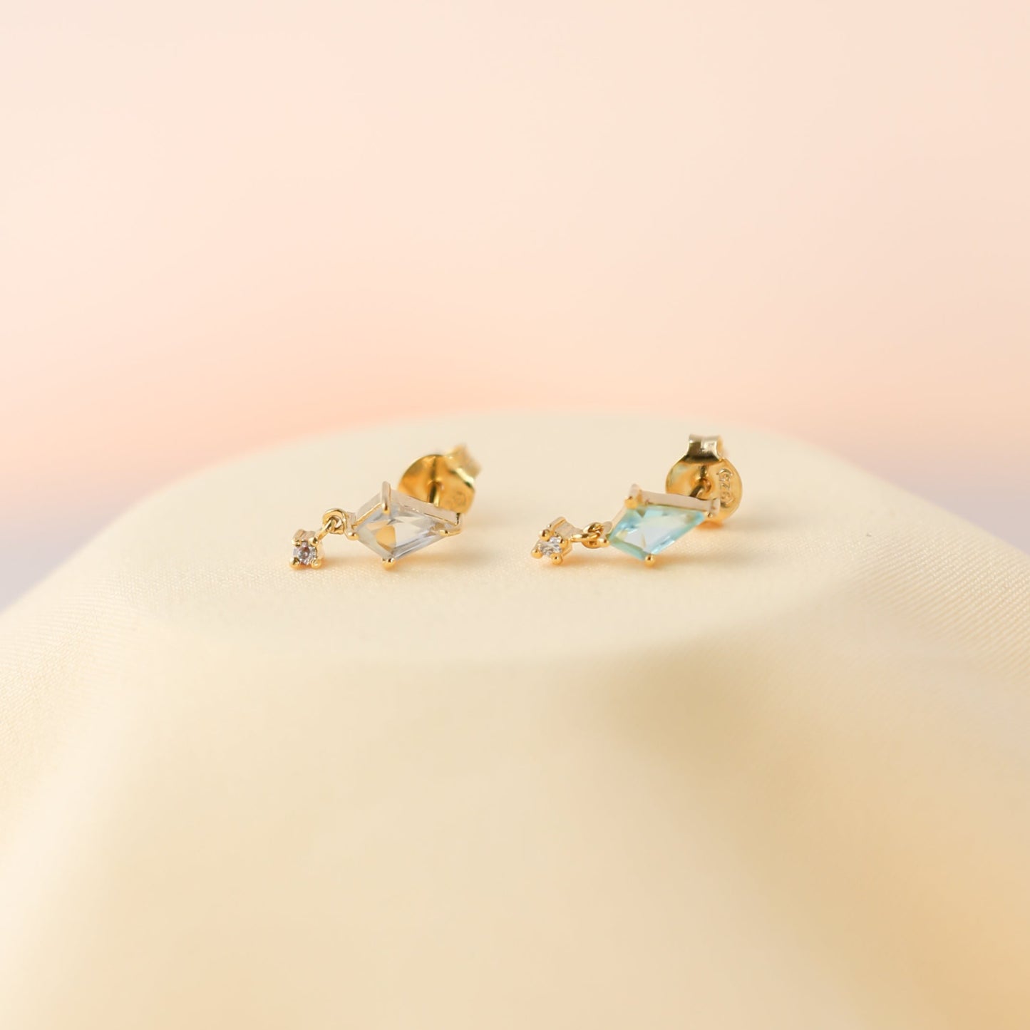 Kite Gemstone Stud Earrings Gold Plated For Women/Girls