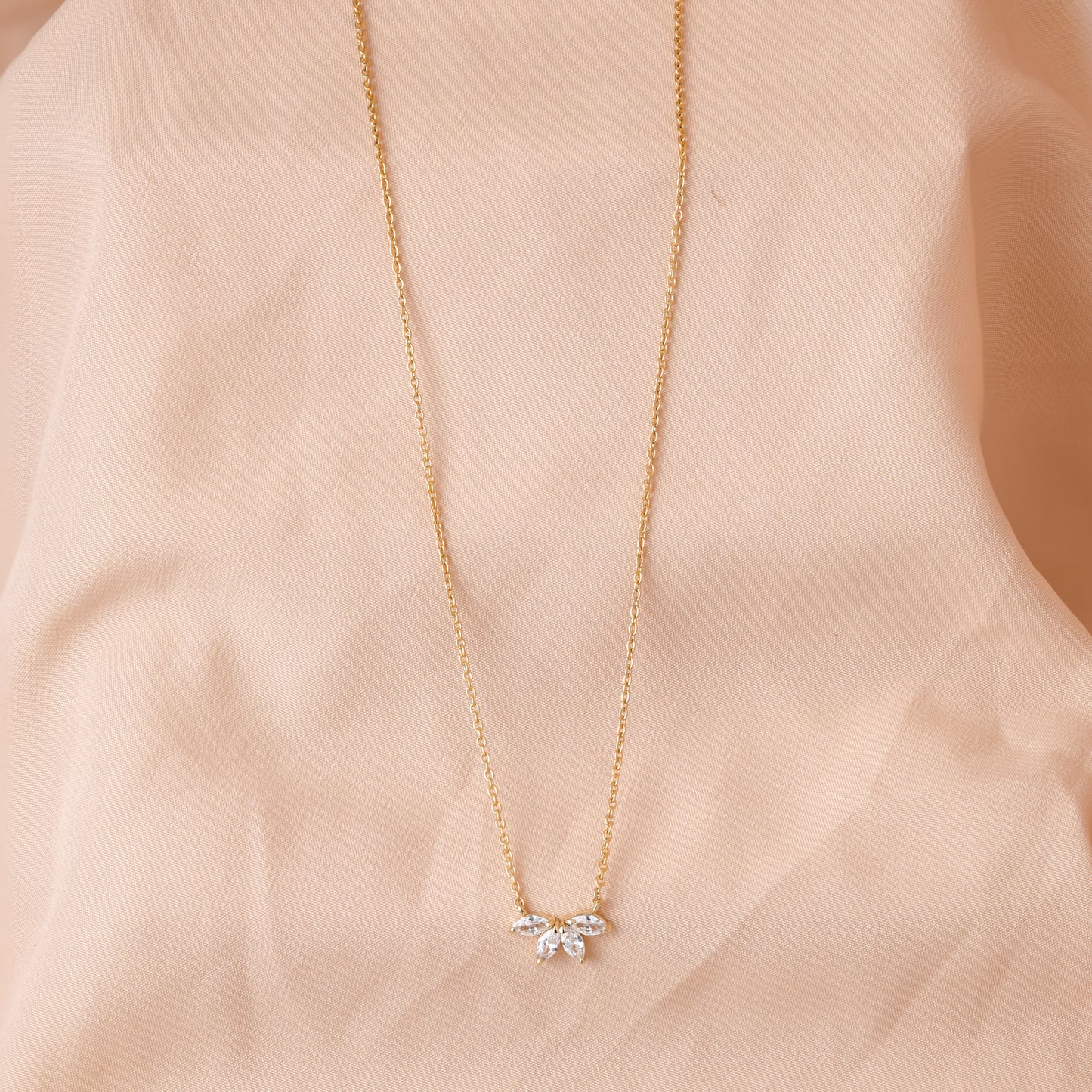 Marquise Diamond Necklace 925 Silver For Women/Girls
