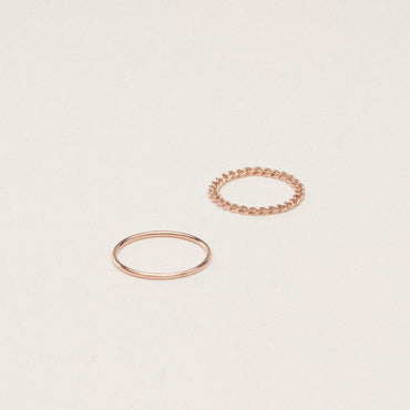Elevate Your Style with Our Minimalist Bold Stacking Ring Set Rose Gold