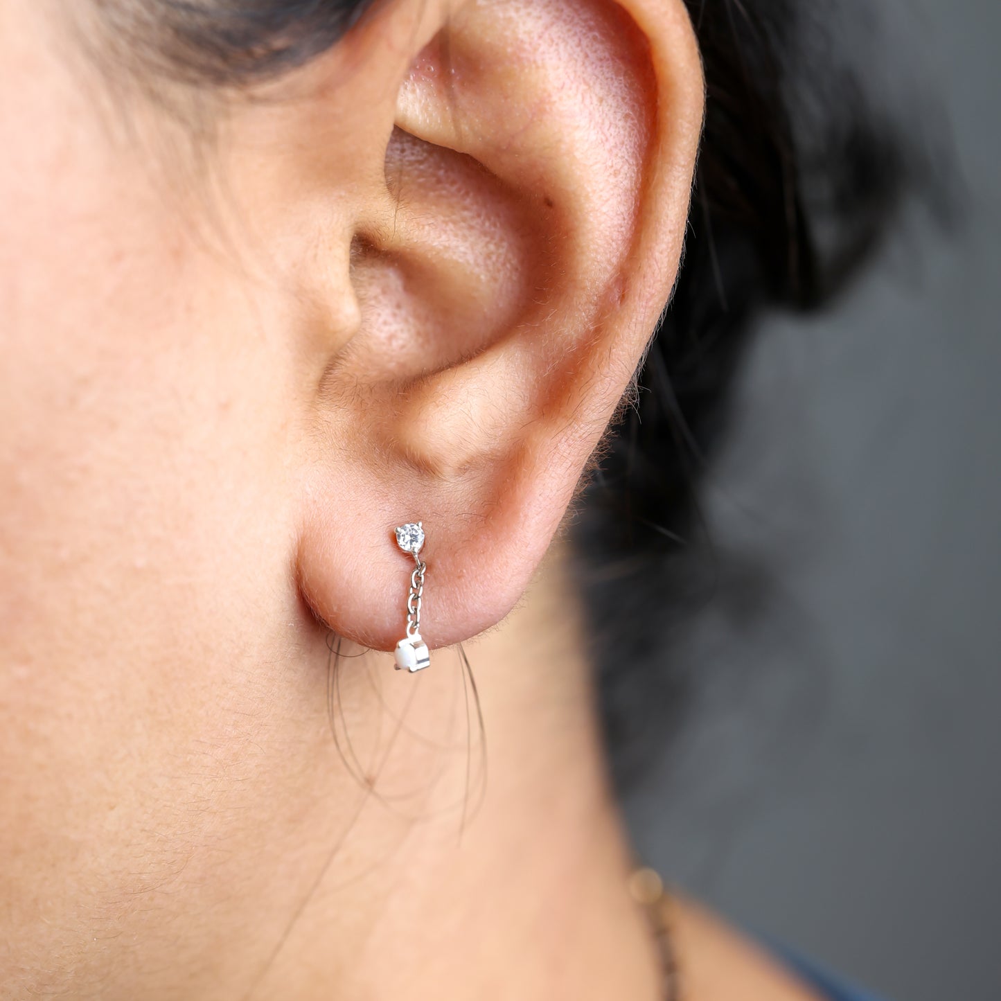 925 Silver Opal Drop Stud Earrings For Women/Girls
