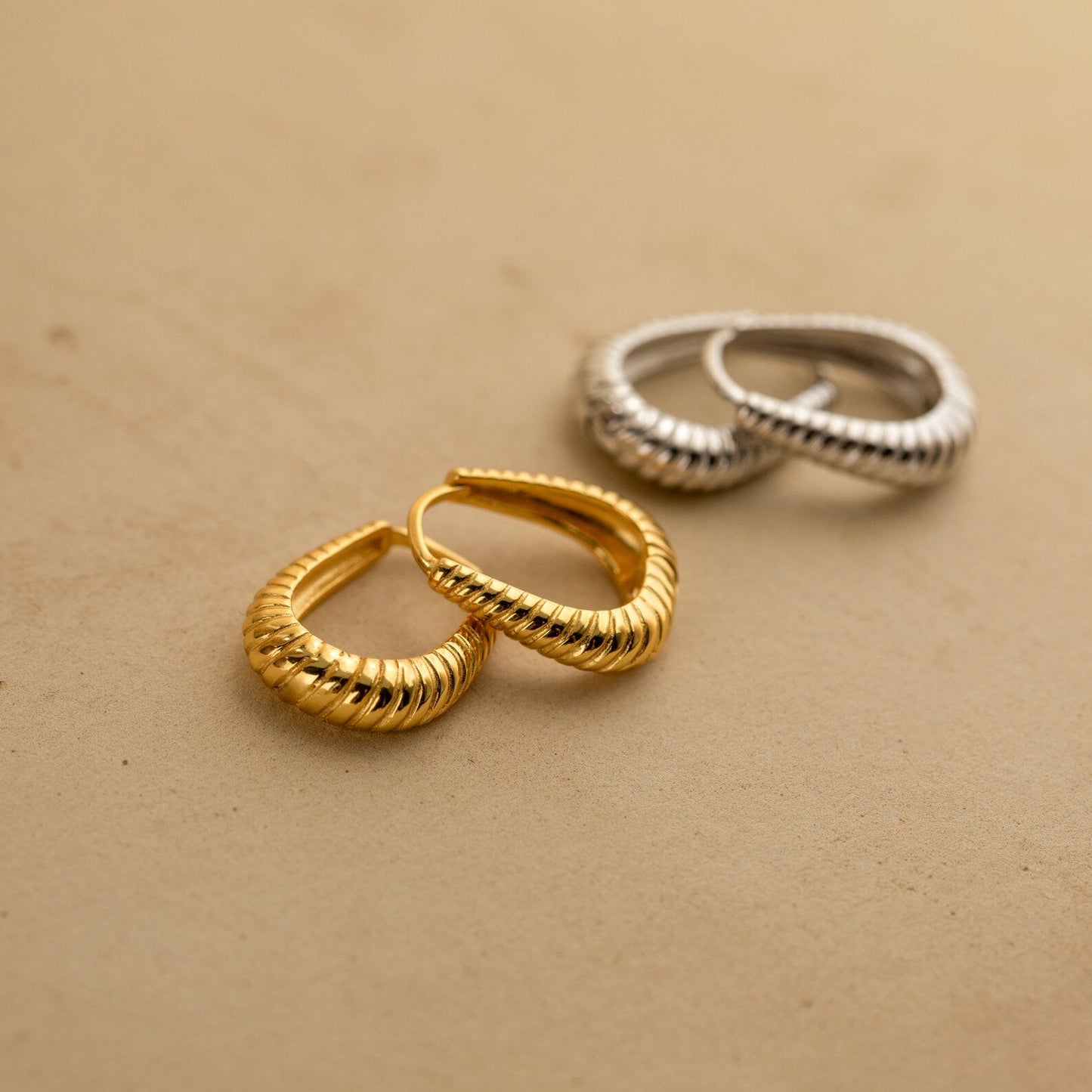 Embrace Bold Style with Our Ribbed Hoop Earrings