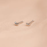Side view of Moon and Star Stud Earrings with polished silver shine – Luxury handcrafted jewelry by Luxez Jewels