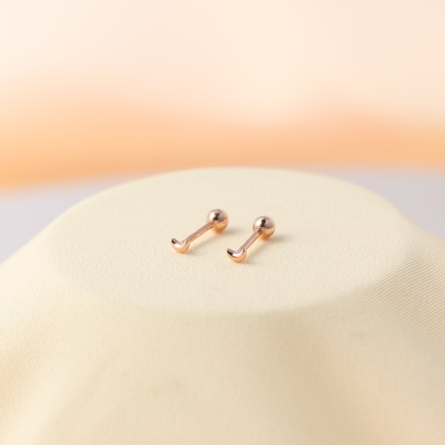 Tiny Moon Studs For Women/Girls