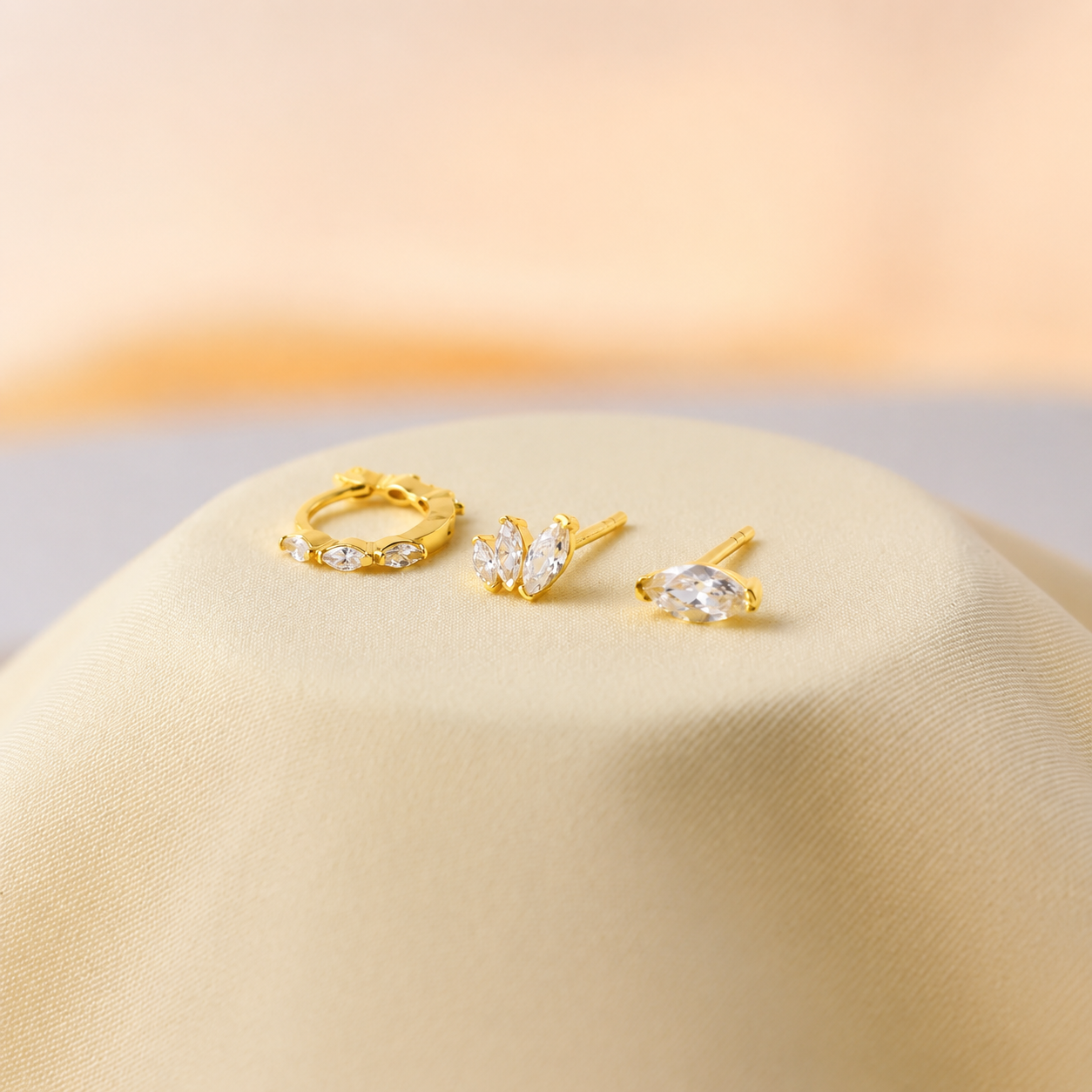 Marquise Diamond Earrings Set