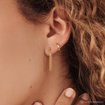 Elevate Your Ear Game with Curb Chain Stud Earrings