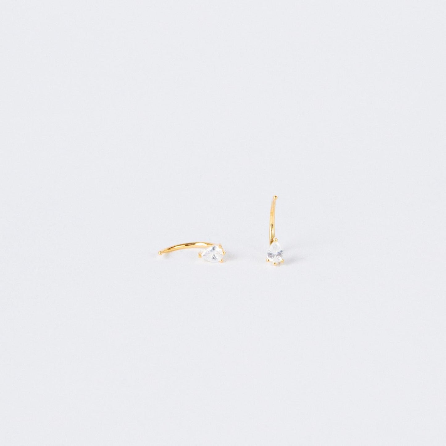 Pear Diamond Hoops