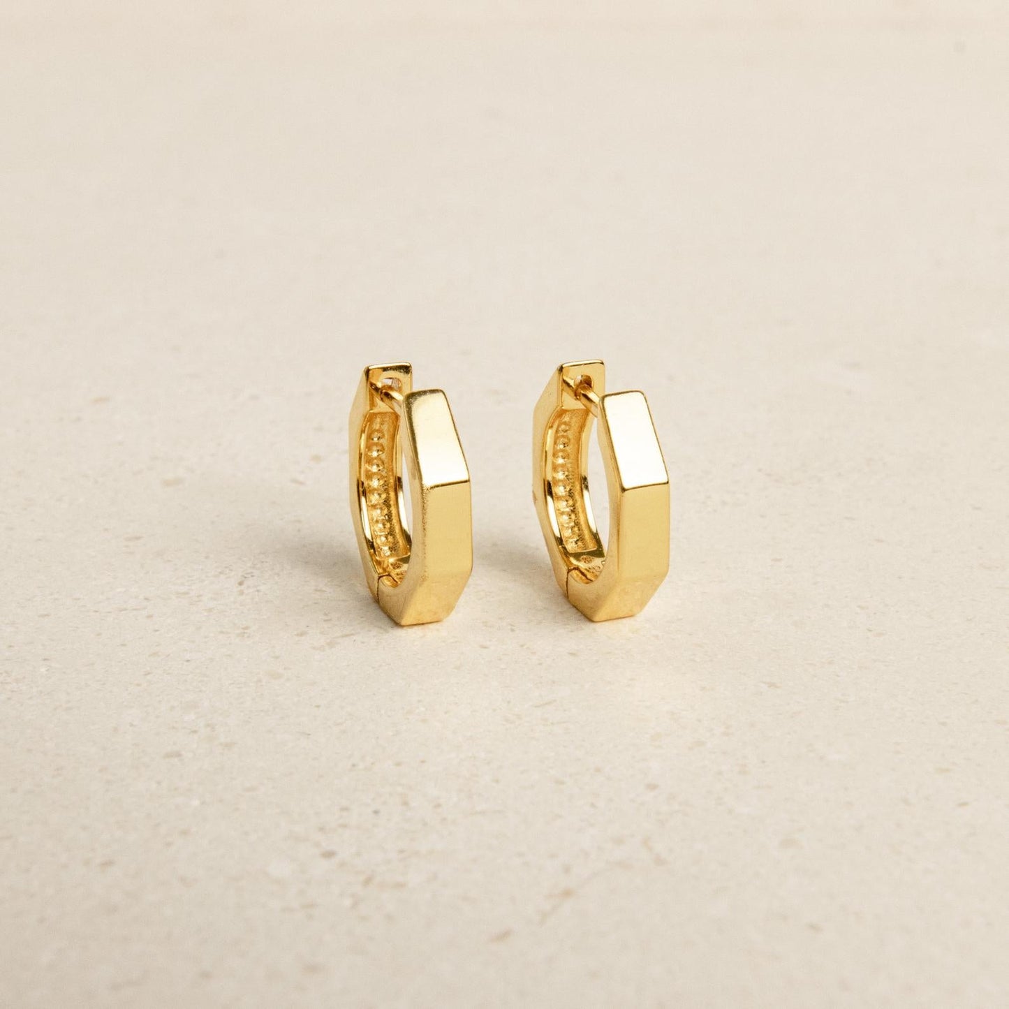 Chic Sophistication: Audrey Hexagon Huggie Earrings