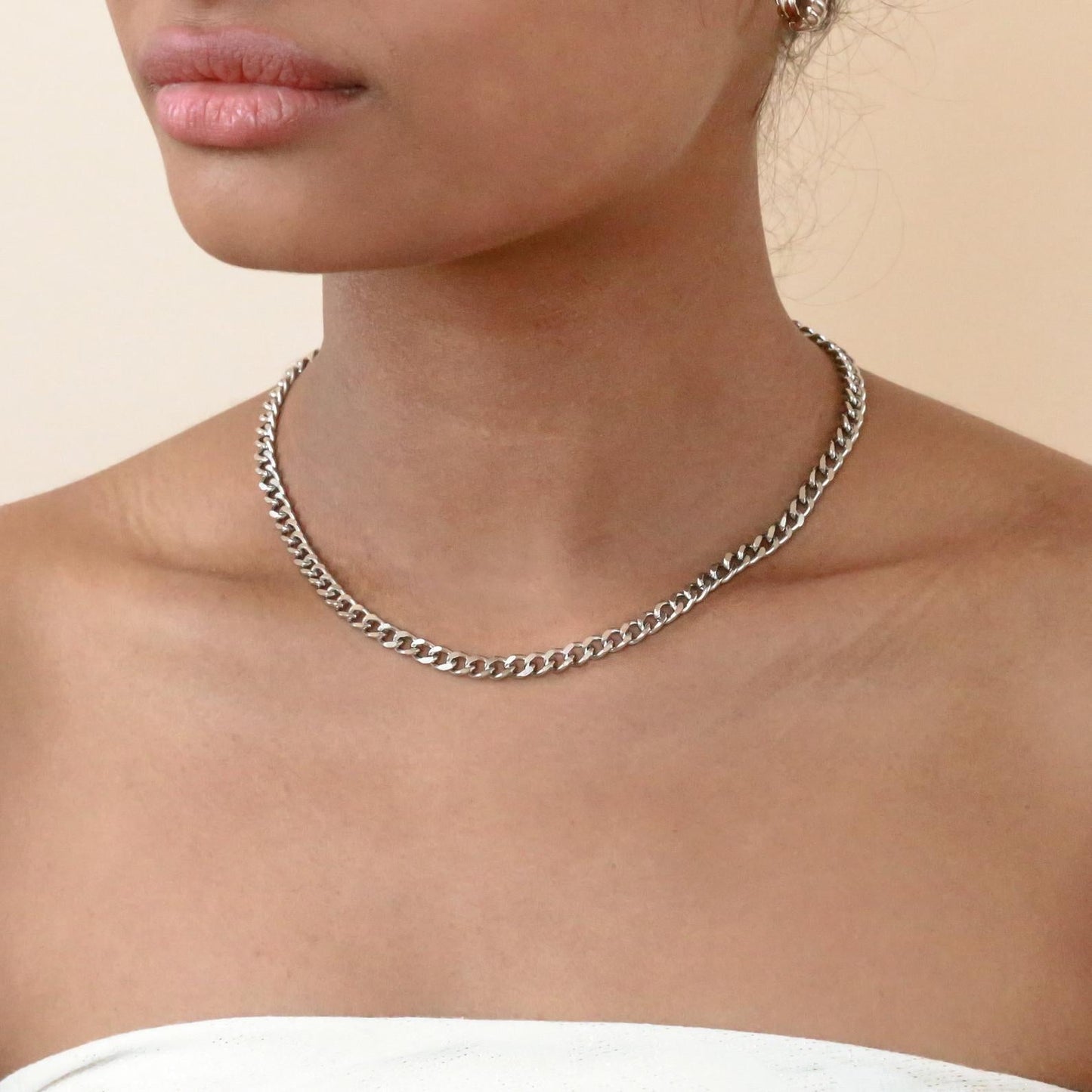 Make a Bold Statement with the Blake Thick Curb Necklace Sterling Silver