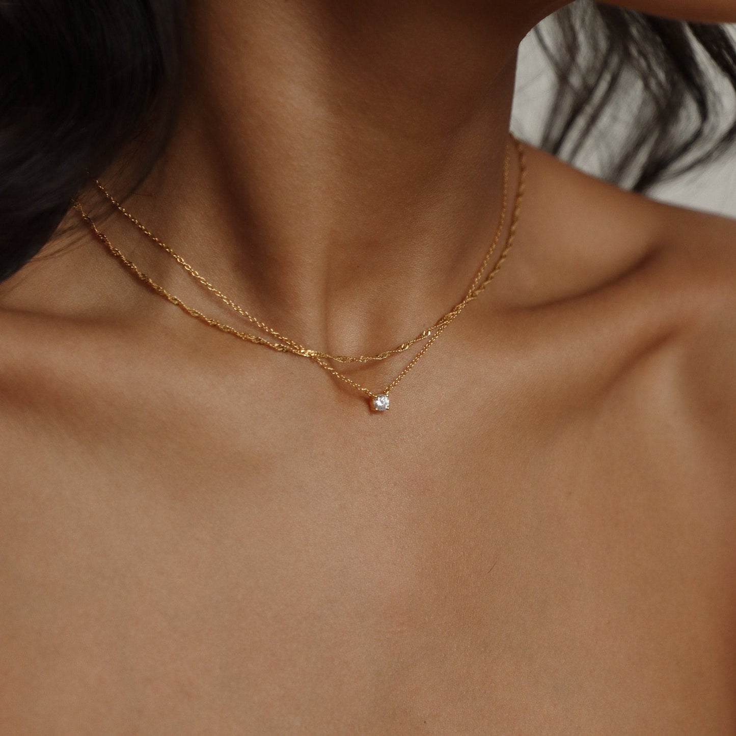 Singapore Twist Necklace Gold Plated For Women/Girls