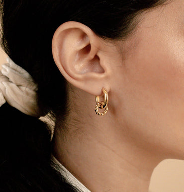 Channel Mediterranean Vibes with Our Claire Duo Hoops 18K Gold
