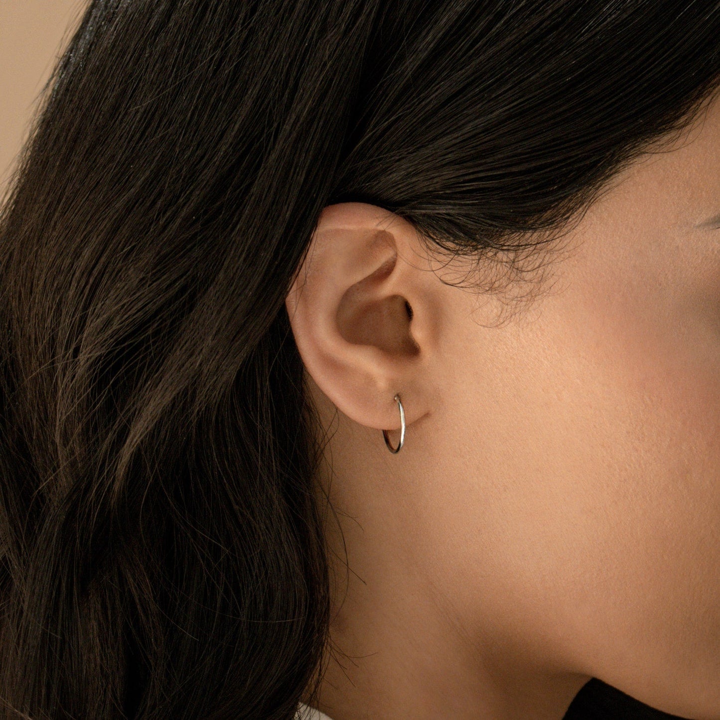 Small Thin Hoops Sterling Silver