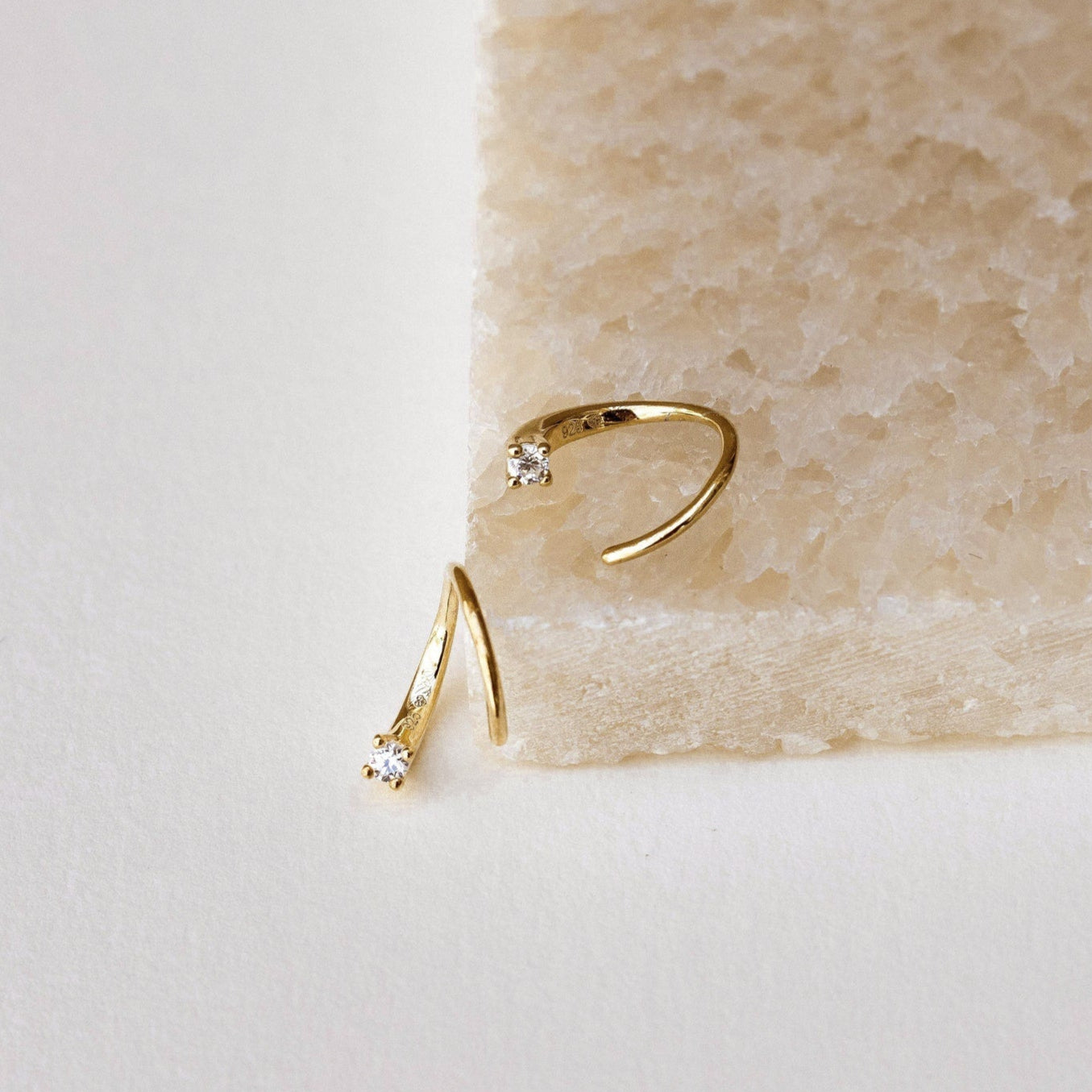 Jady Wire Diamond Hoops