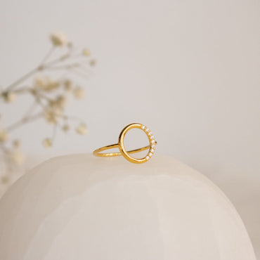 Radiant Simplicity: The Pave Open Circle Ring