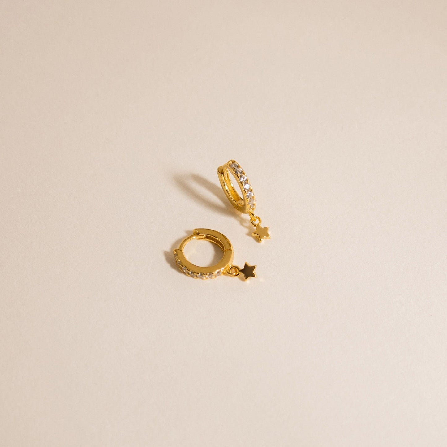 Emily Pave Star Huggies 18K Gold