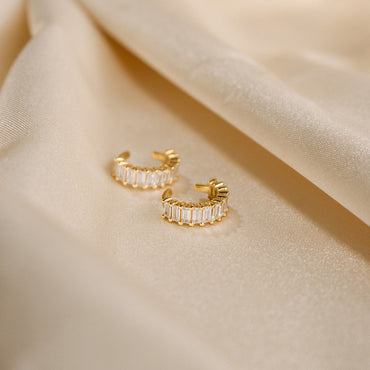 Baguette Diamond Ear Cuffs 18K Gold