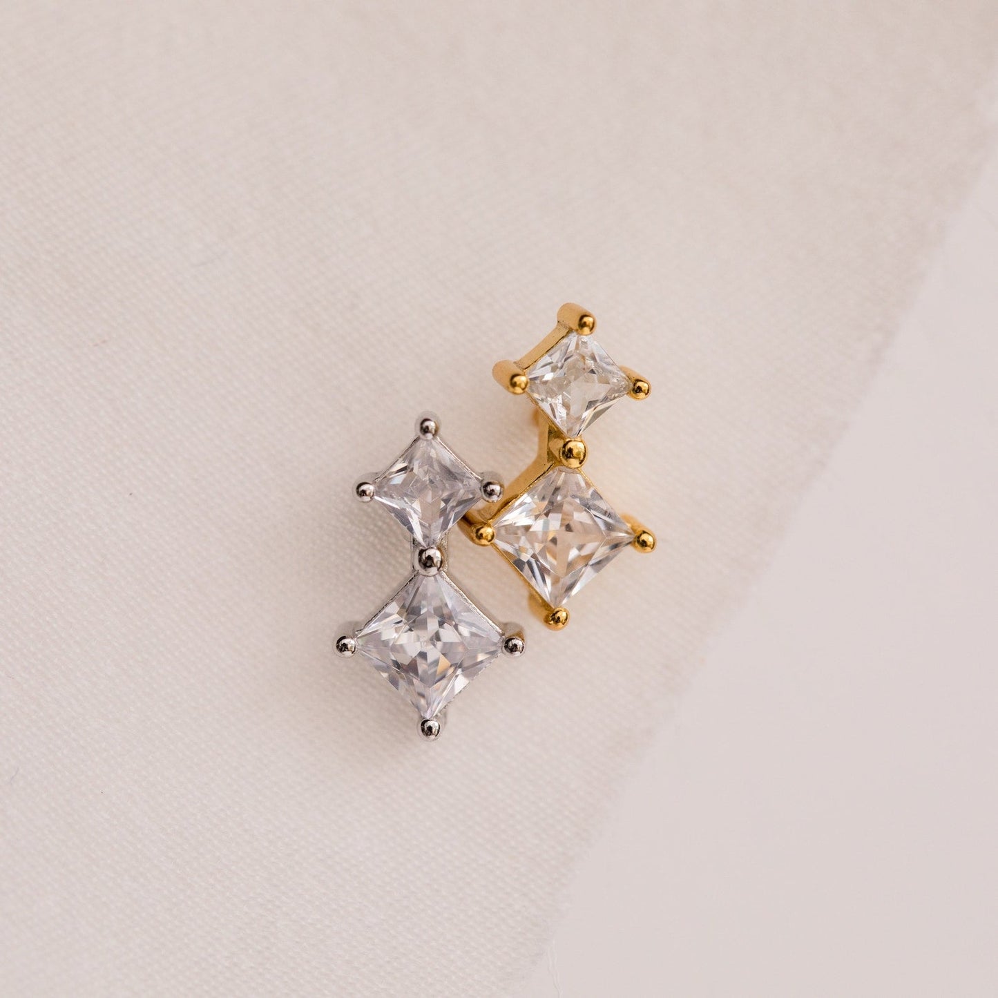Timeless Elegance: Aria Diamond Drop Stud Earrings