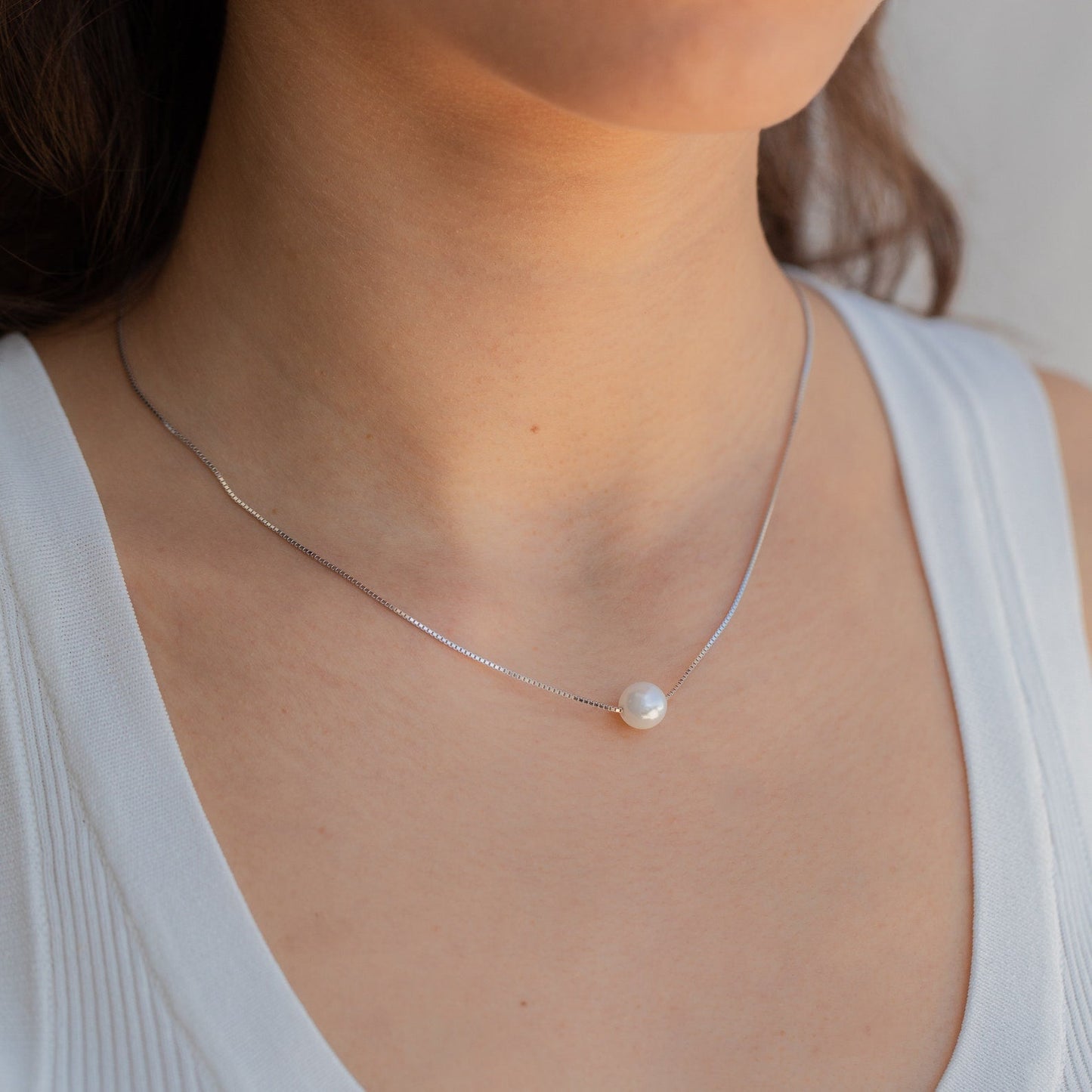 Kennedy Pearl Necklace Sterling Silver