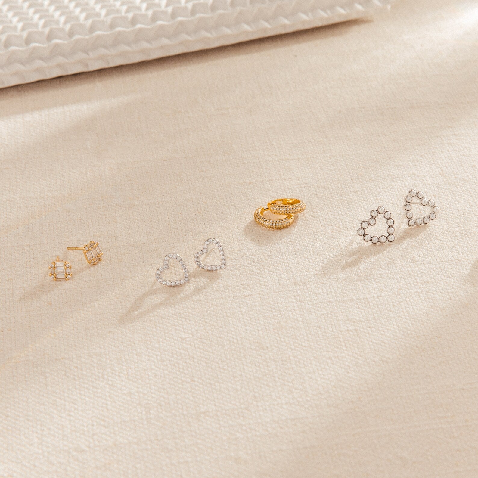 Arabella Diamond Stud Earrings, Art Deco-inspired earrings featuring CZ diamonds on sterling silver or 18K gold, showcasing vintage opulence and timeless elegance