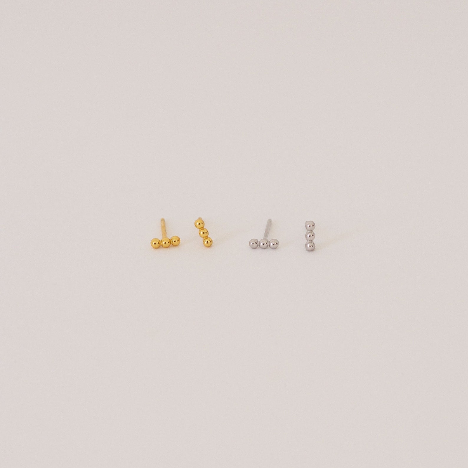 Trio Beaded Bar Studs