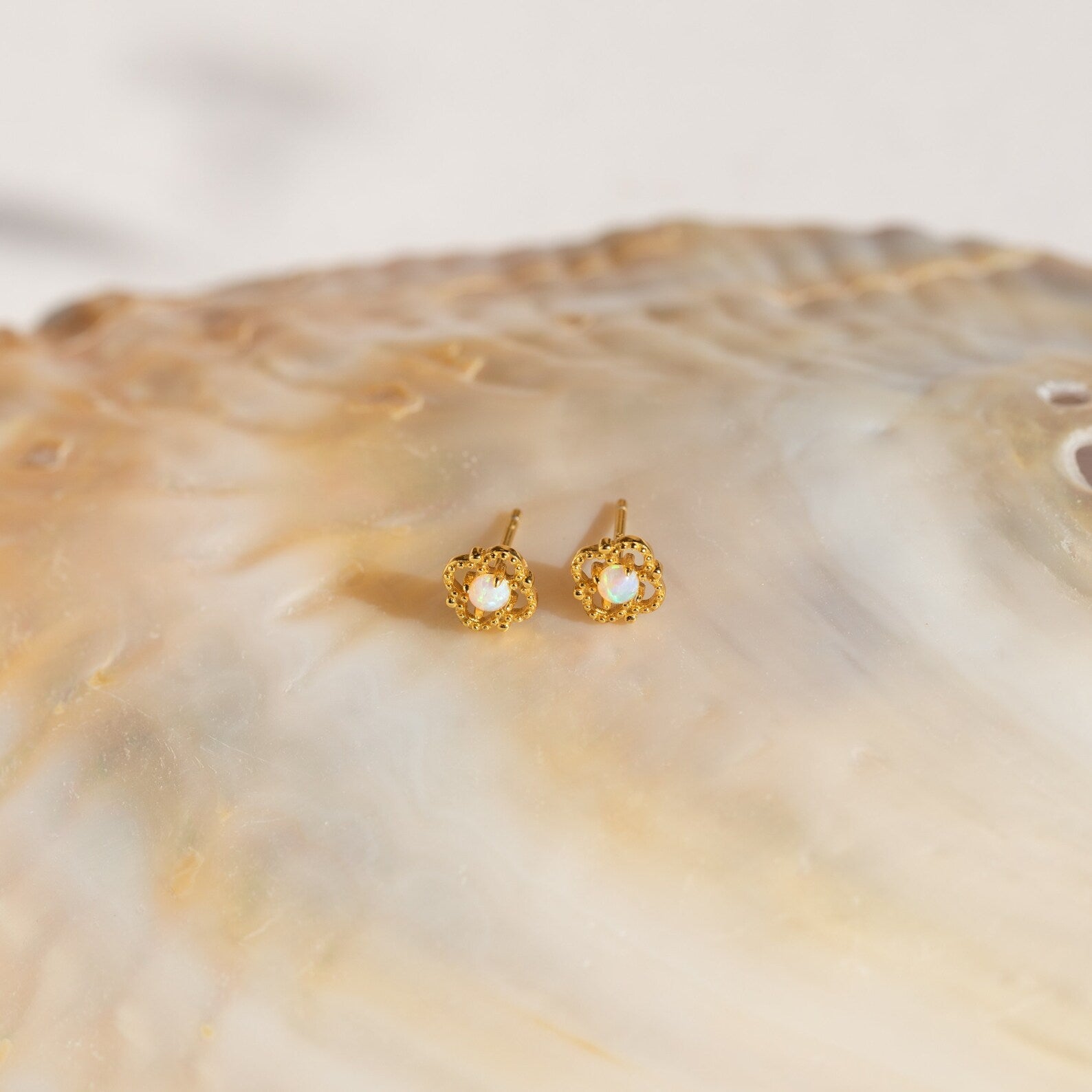 Vintage Opulence: Alora Opal Stud Earrings