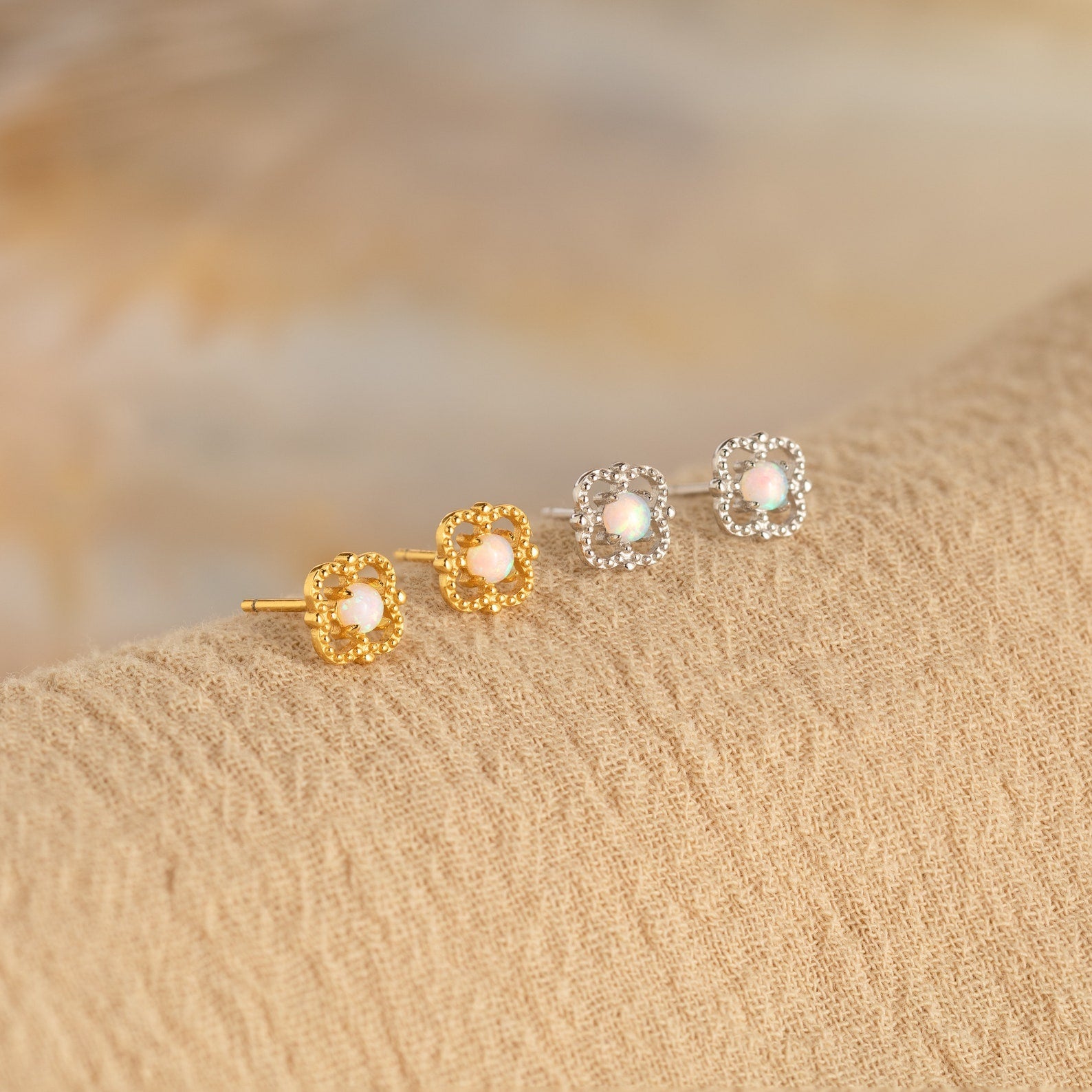 Vintage Opulence: Alora Opal Stud Earrings