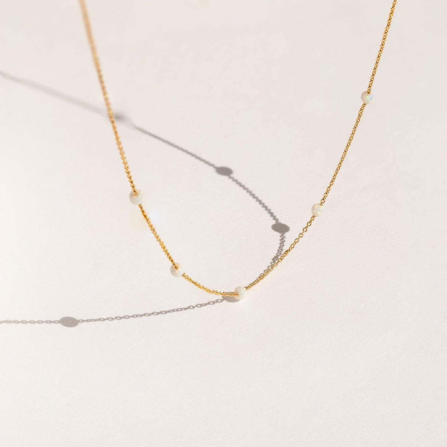 Opal Station Necklace 18K Gold