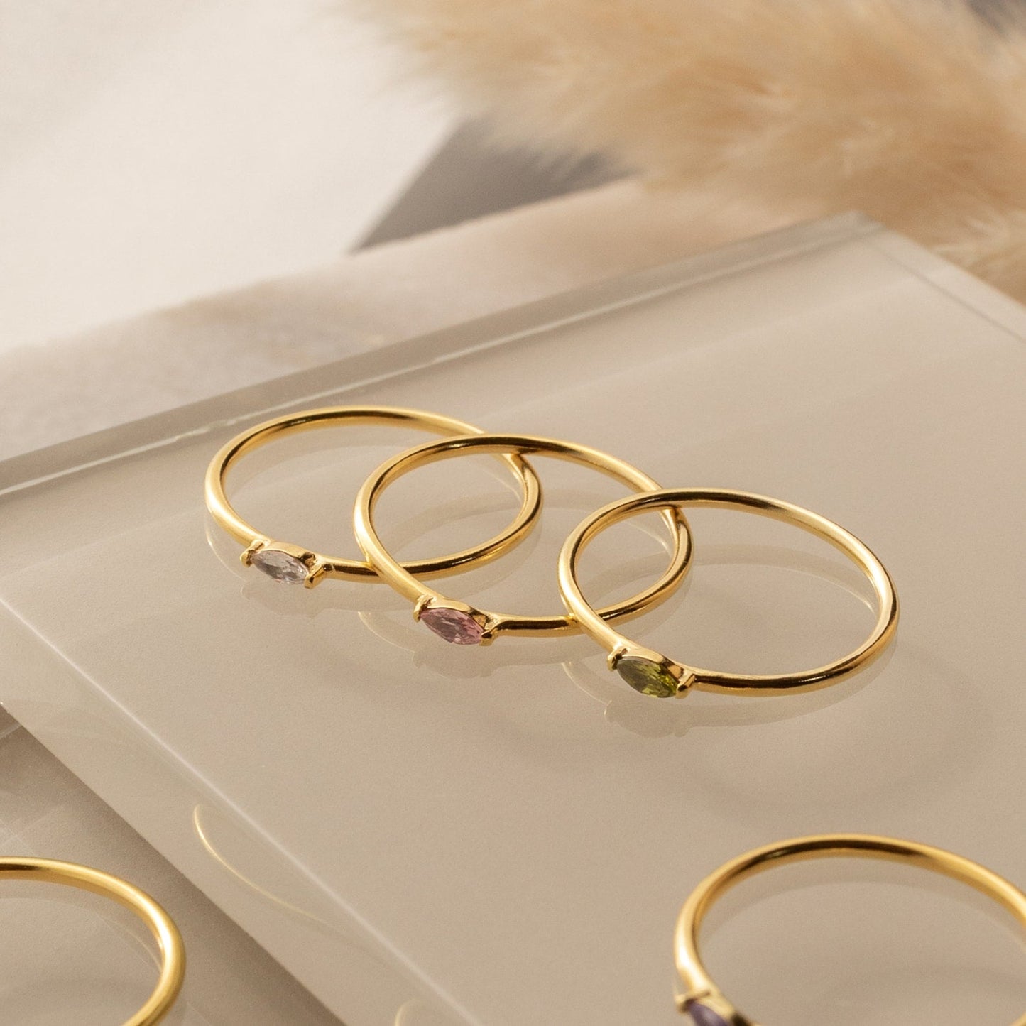 Personalized Delicacy: Custom Marquise Birthstone Ring