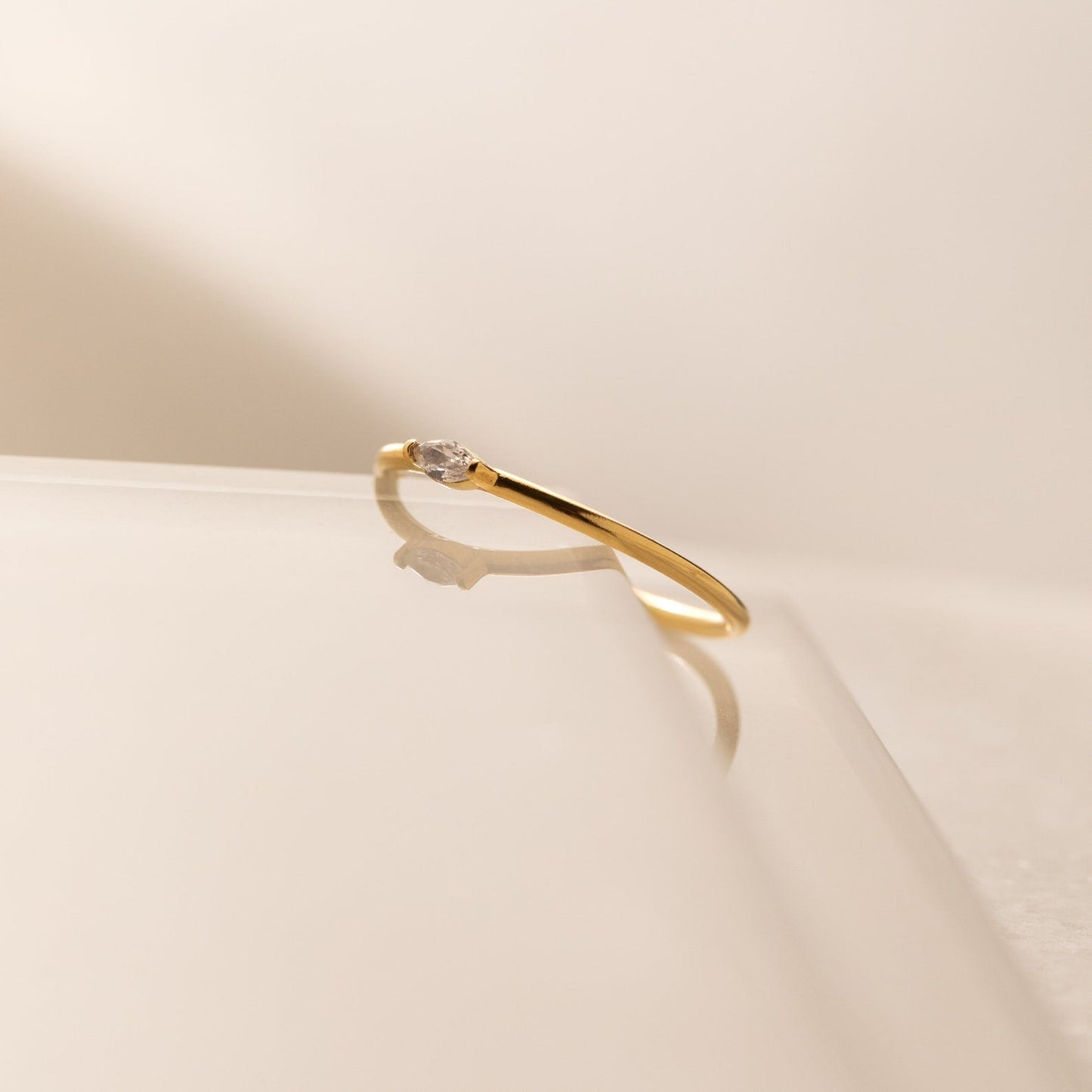 Personalized Delicacy: Custom Marquise Birthstone Ring
