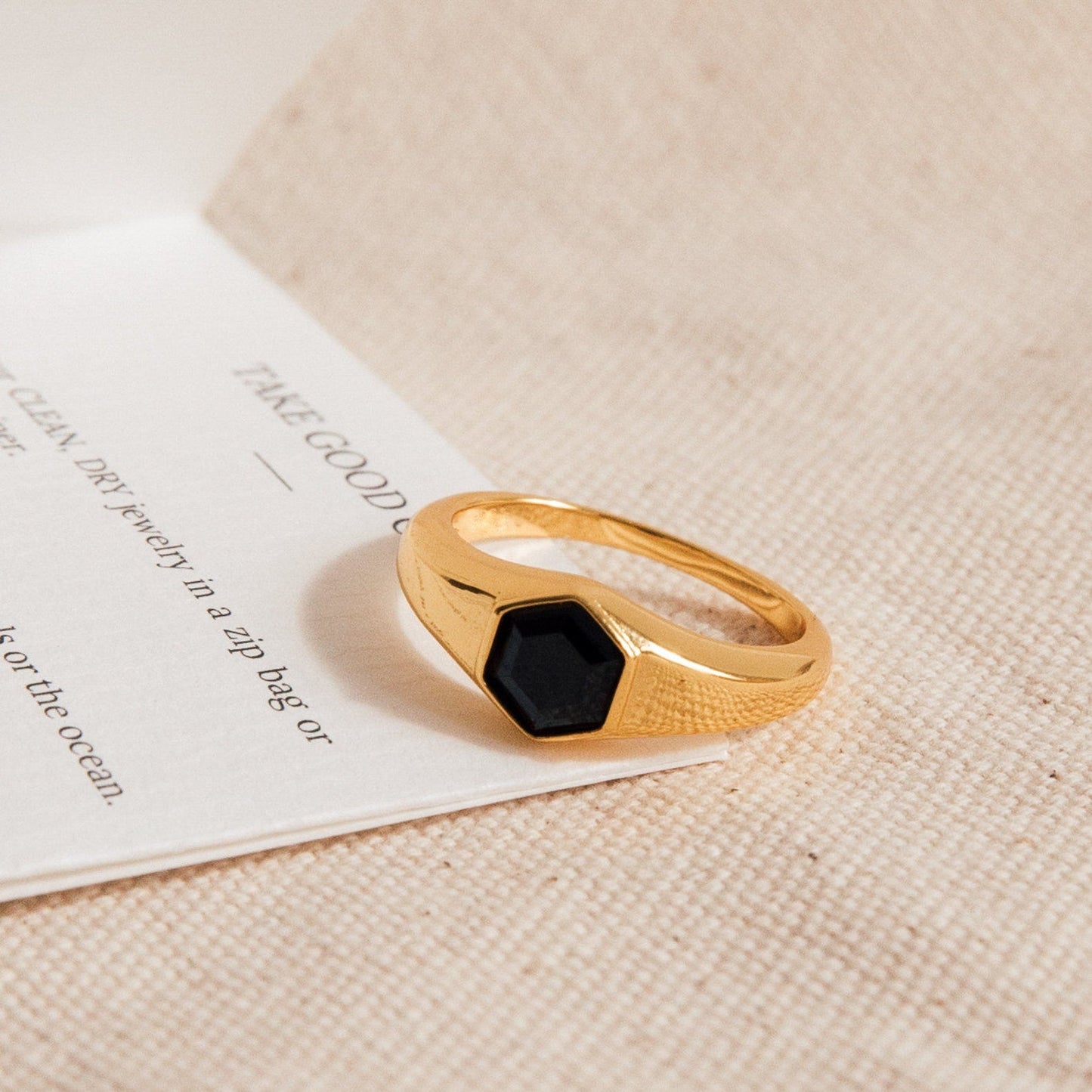 Gold Plated Signet Ring For Women/Girls